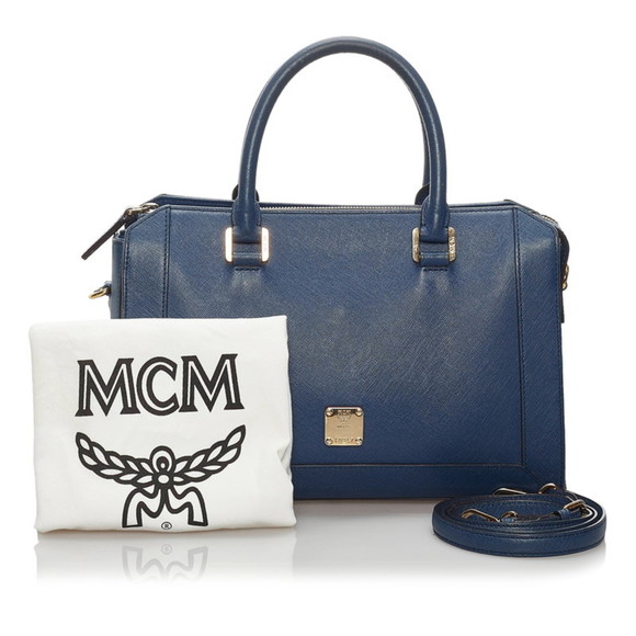 MCM shoulder bag blue leather ladies - Picture 10 of 10